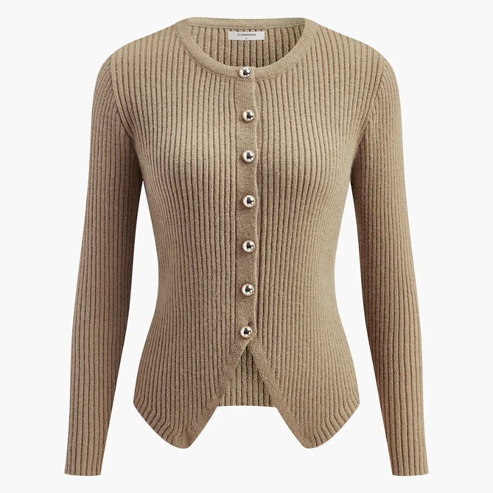 Commense Button Down Split Cardigan Black, Size M - image 2